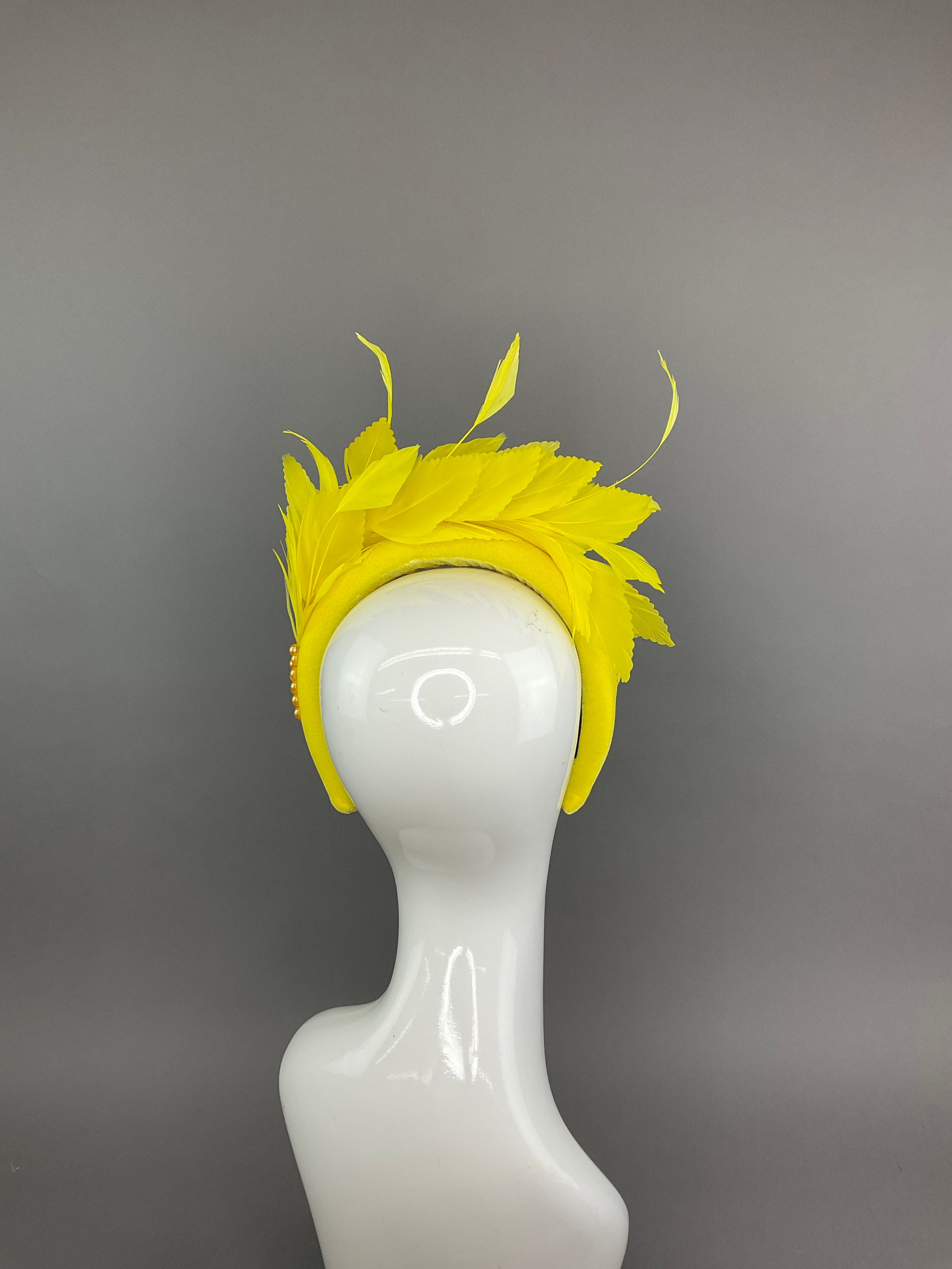 Yellow Fascinator Headband Bridal Fascinator Women's Etsy