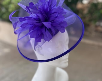 Purple Feather Fascinator: Kentucky Derby Tea Party Headband  display picture 2
