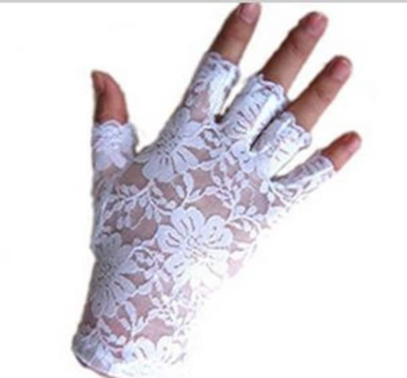 White Lace Gloves Lace Sunscreen Gloves Tea Party Gloves Etsy