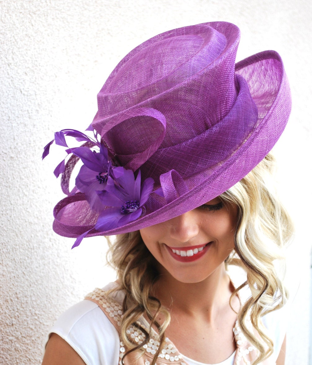 Kentucky Derby Hat Church hat Tea Party Hat Purple Hat | Etsy
