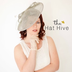 Gray Fascinator Kentucky Derby Hat Tea Party Hat Church Hat Derby Hat Fancy Hat Royal Hat, Tea Party Hat, wedding hat