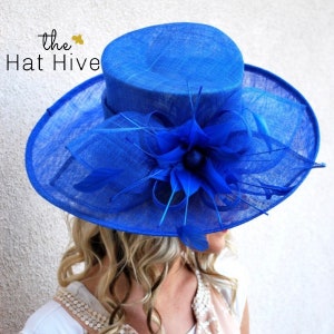 Royal Blue Kentucky Derby Hat, Church hat, Tea Party Hat, Blue Hat, Formal Hat, Fashion Hat, Church Hat, Derby Hat