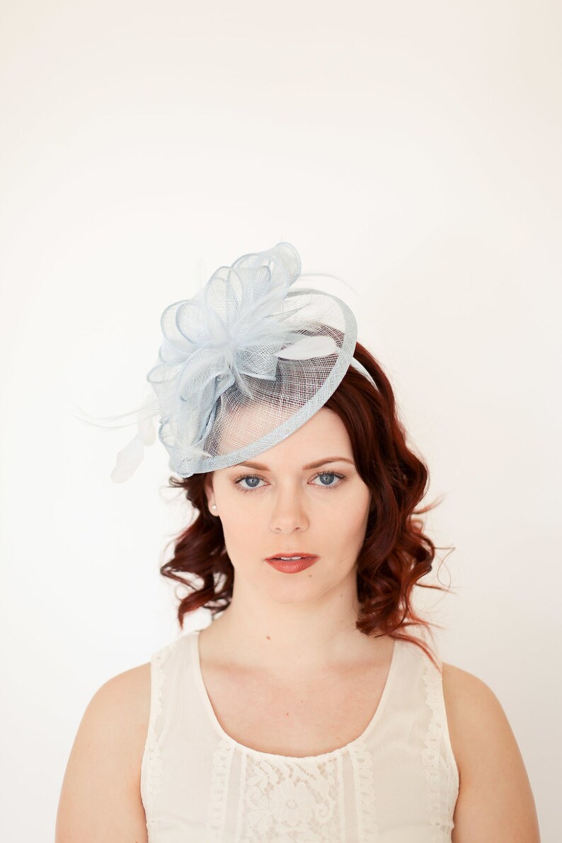 Baby Blue Fascinator Tea Party Hat Church Hat Derby Hat Etsy