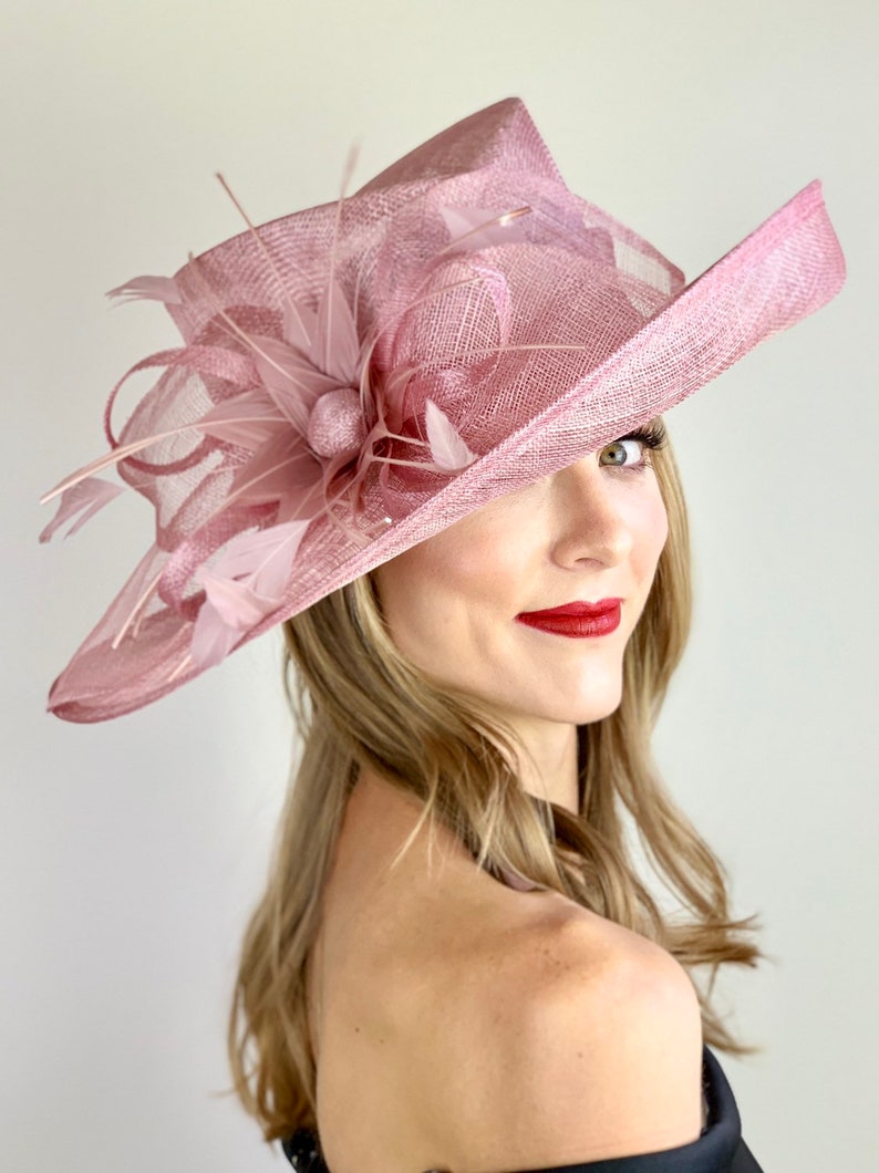 Blush Pink Kentucky Derby Hat Church hat Tea Party Hat Pink Etsy