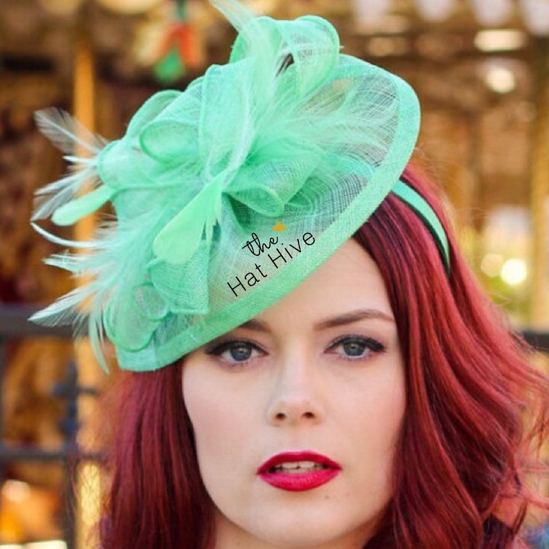 Fascinator Mint Green Fascinator Tea Party Hat Church Hat 