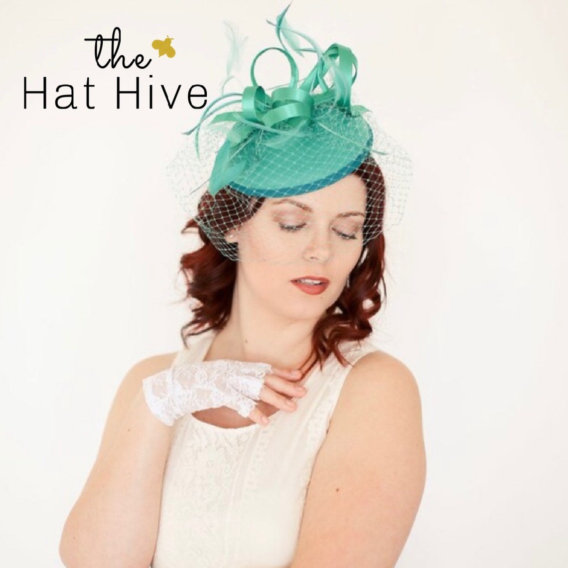 Fascinator Green Fascinator With Veil Womens Tea Party Hat Etsy