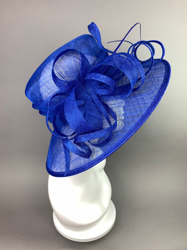 Royal Blue Derby Hat, Cobalt Blue Hat, Formal Hat, Fashion Hat, Blue Church Hat, Kentucky Derby Fashion 2022, Derby Hat, Derby Fashion image 5