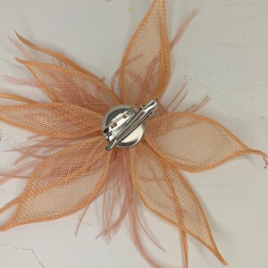 Peach Fascinator, Tea Party Hat, Bridal wedding hat, Derby Hat, Formal Hair Piece, Woman's Hair Clip, British Fancy Hat, image 4