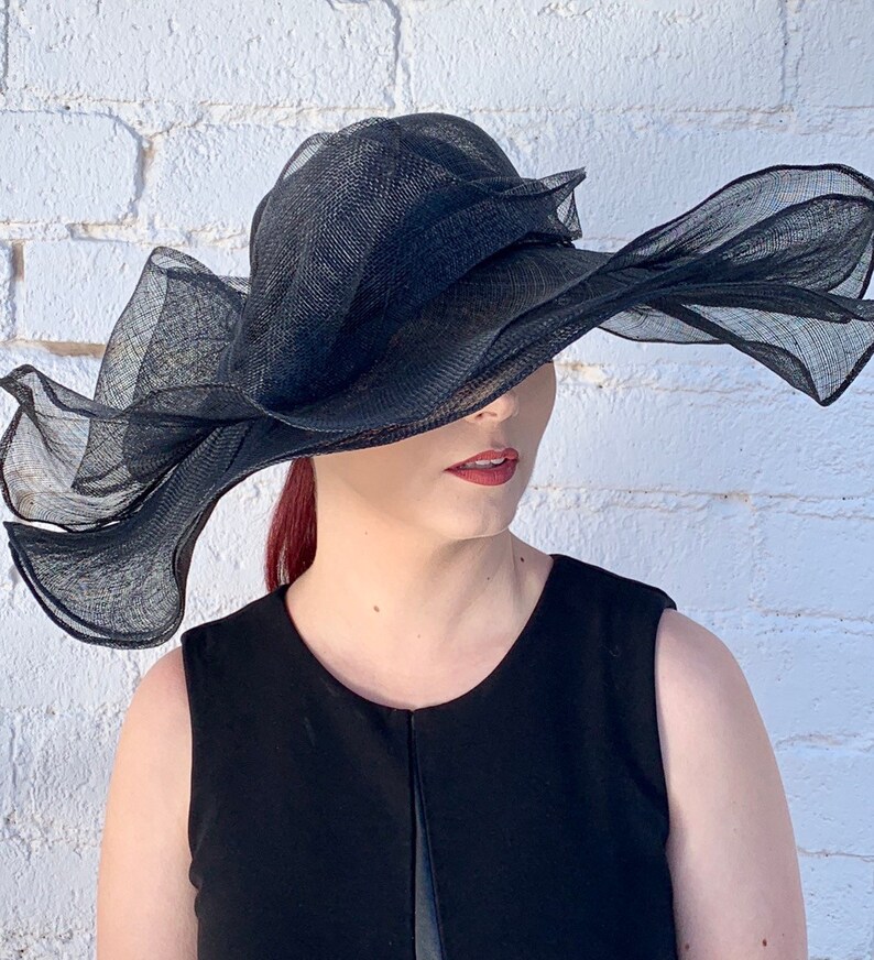 large black wedding hat