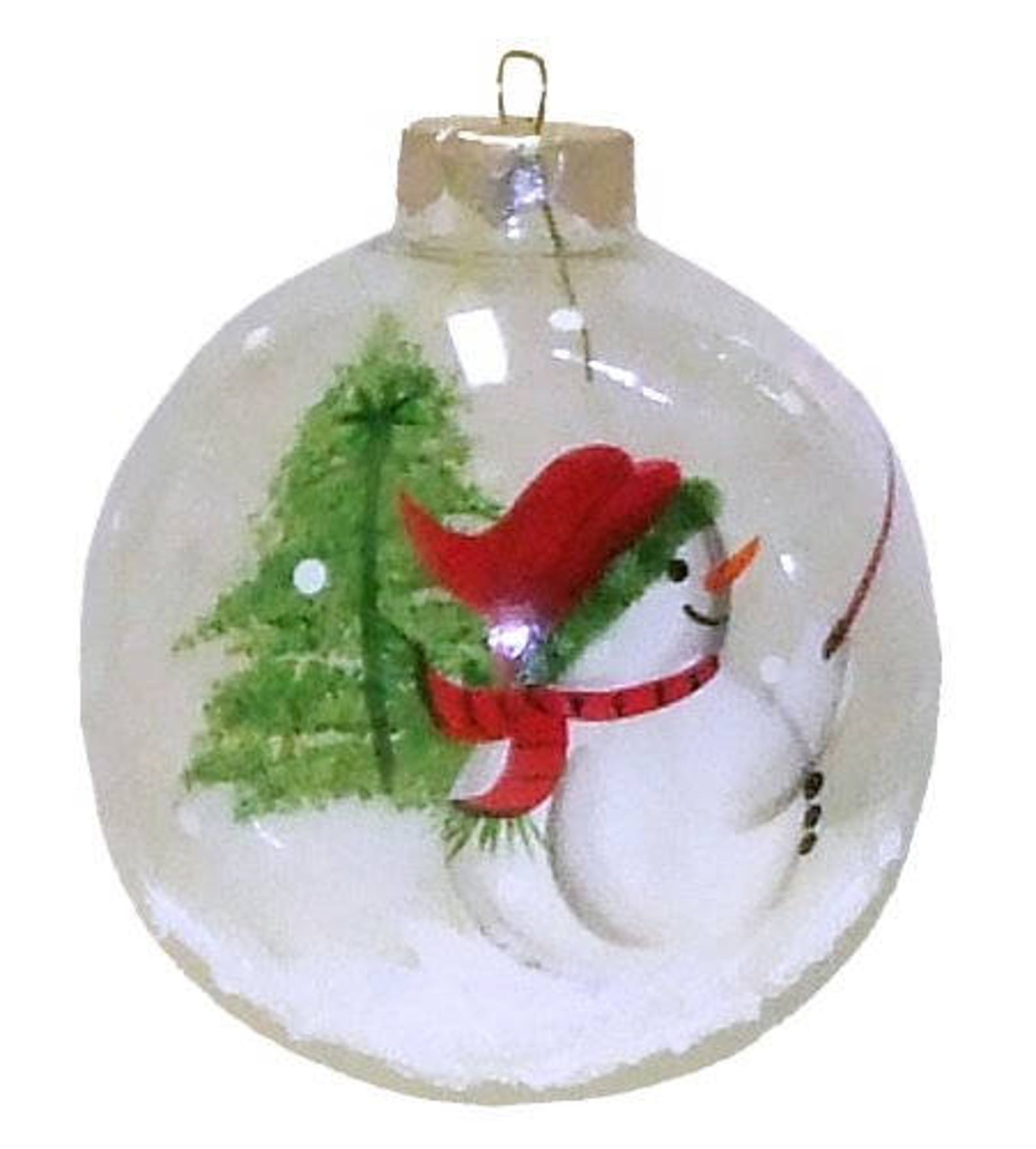 Ho Ho Ho Snowman Ornament. Hand Painted Clear Glass Ball. Made | Etsy
