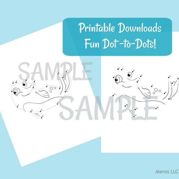primary writing paper with dotted lines INSTANT DOWNLOAD (8.5in. x 11 in.) print out sheets PDF writing practice - 30 Undersea Characters dot to dot learning sheets
