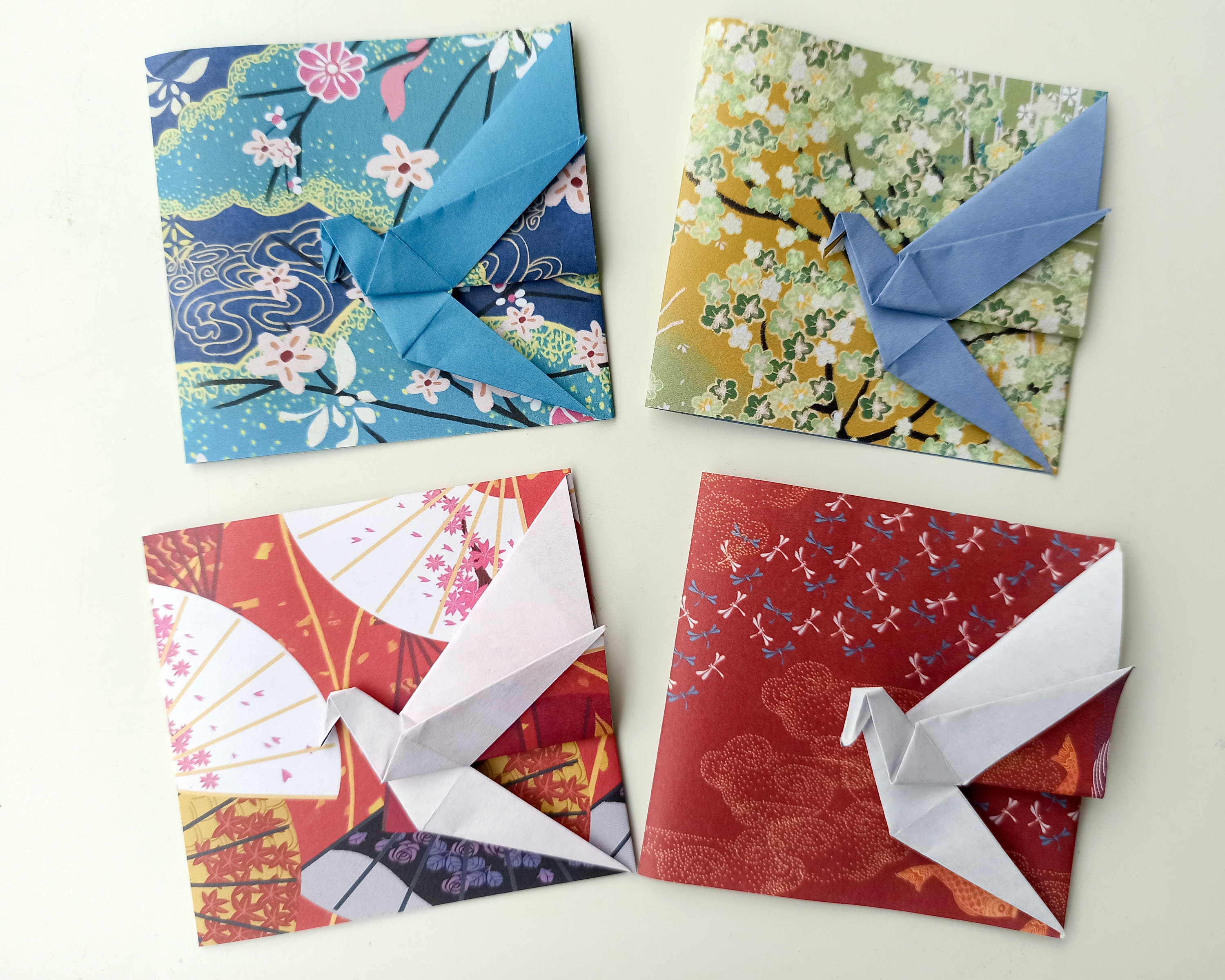 4 Biglietti Di Auguri in Origami Biglietti Di Natale Etsy Australia