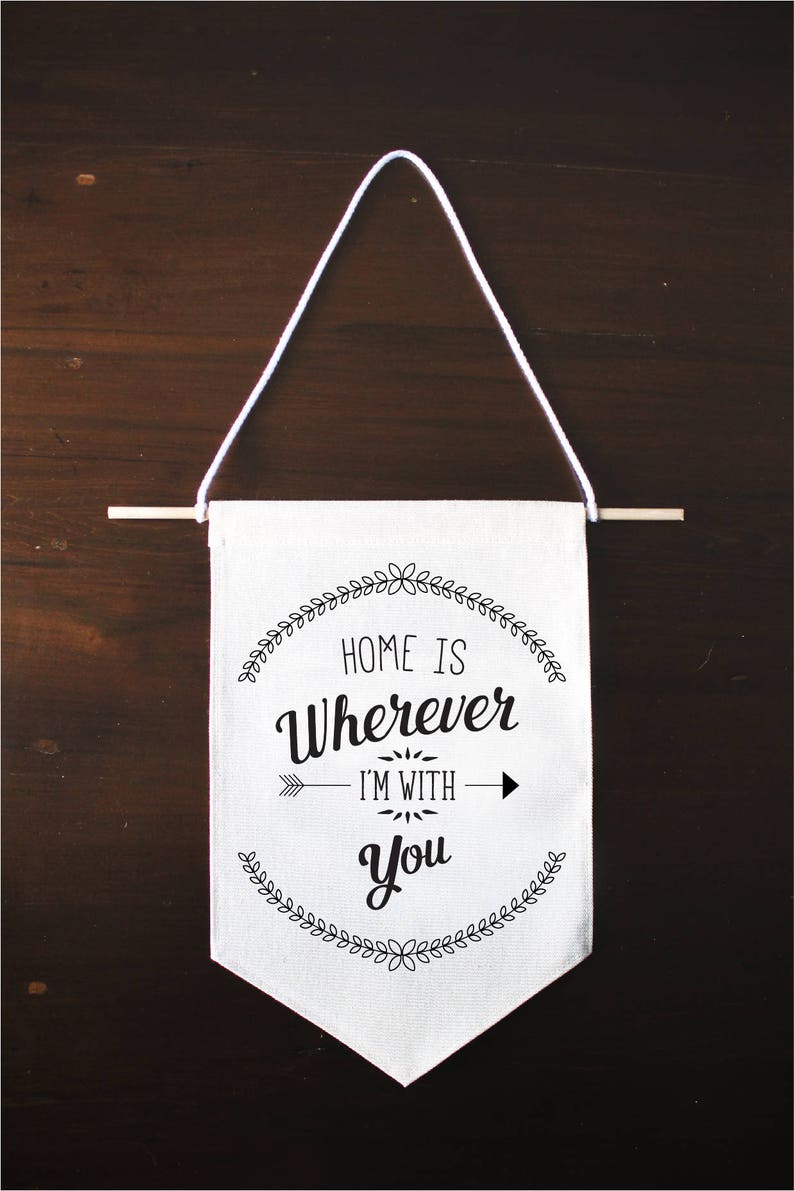 Fabric Wall Hanging Banner Flag Home Decor Word Art Banner
