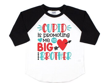 cupid is promoting me to big brother - big brother valentines day pregnancy announcement shirt - cupid big bro tee