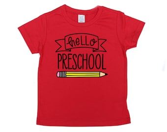 preschool shirt, first day of pre school tee - boy or girl pre k shirt