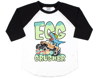 Boy Easter shirt, Toddler boy Easter outfit, Toddler boy Easter shirt, Egg crusher, Dino Easter shirt, raglan