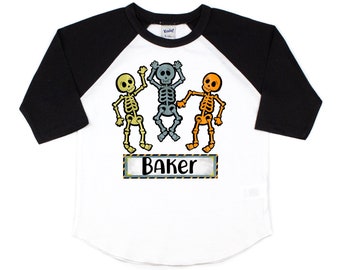 personalized skeleton shirt, toddler halloween shirt, boy halloween, girl halloween, kids halloween truck shirt