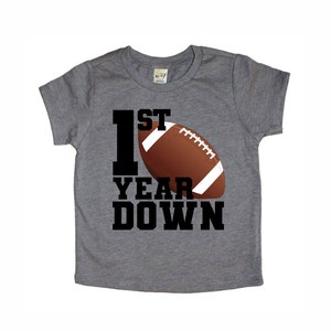 First year down, Football first birthday shirt, personalized first birthday shirt, boy first birthday image 2