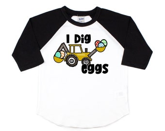 easter shirt boy, baby boy easter outfit, boy bunny shirt, boy easter shirt, easter bunny shirt, I dig eggs, construction Easter shirt