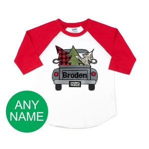 baby boy christmas outfit, toddler christmas shirt, christmas truck,girl christmas shirt,christmas raglan,personalized,kids christmas shirt