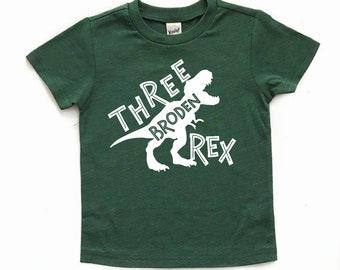 PERSONALIZED Dinosaur birthday shirt, three rex shirt , third birthday shirt boy, dino, ADD your childs name