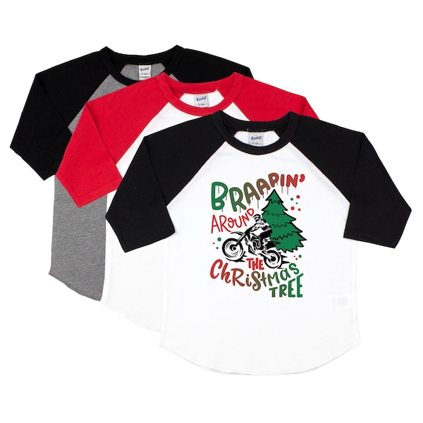 baby boy christmas outfit, toddler christmas shirt, toddler santa shirt, funny christmas shirt, motocross, dirtbike, christmas raglan