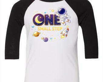 One Small Step First Birthday Shirt | Space First Birthday Theme | One Birthday Outfit | Astronaut Birthday Shirt | Rocket First Birthday