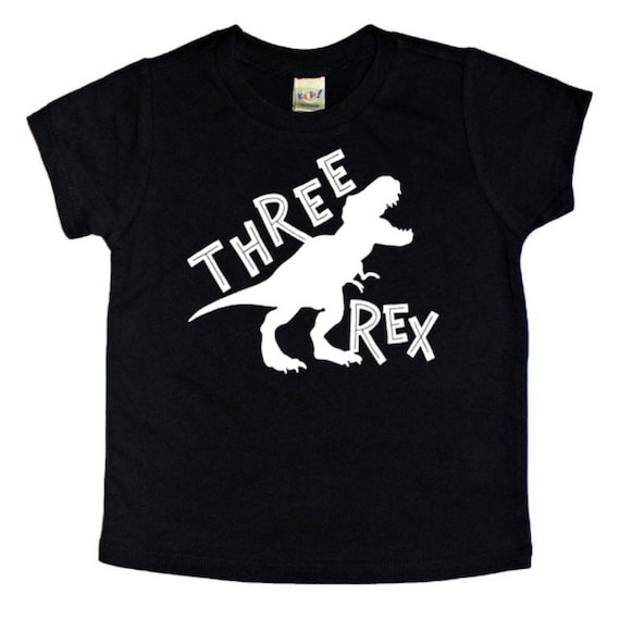 3rd birthday top,Dinosaur,4 colours Third Birthday Three Rex Girls Boys T Shirt 