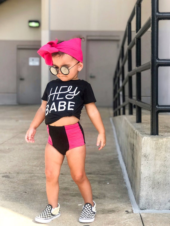 Hey Babe Trendy Clothes for Boy or Girls, Cute Toddler Screen Printed  Graphic Tee, Monochrome Cute Urban Kids Clothes 