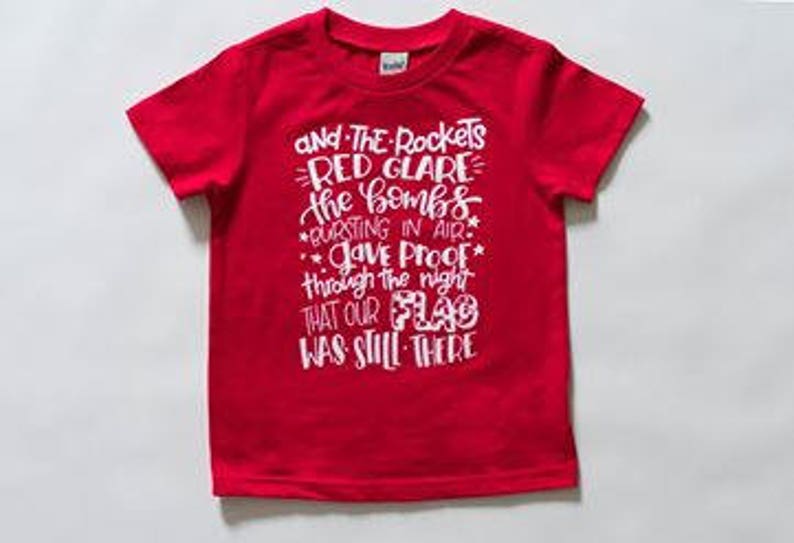 star spangled banner shirt, kids patriotic shirt, fourth of July outfit, 4th of July boy, 4th of July girl, red white and blue, tee, tshirt image 2