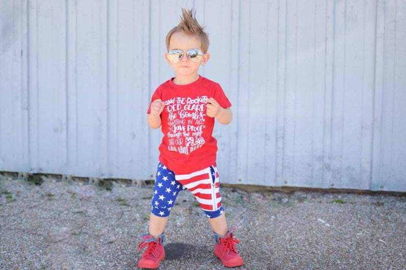 star spangled banner shirt, kids patriotic shirt, fourth of July outfit, 4th of July boy, 4th of July girl, red white and blue, tee, tshirt image 6