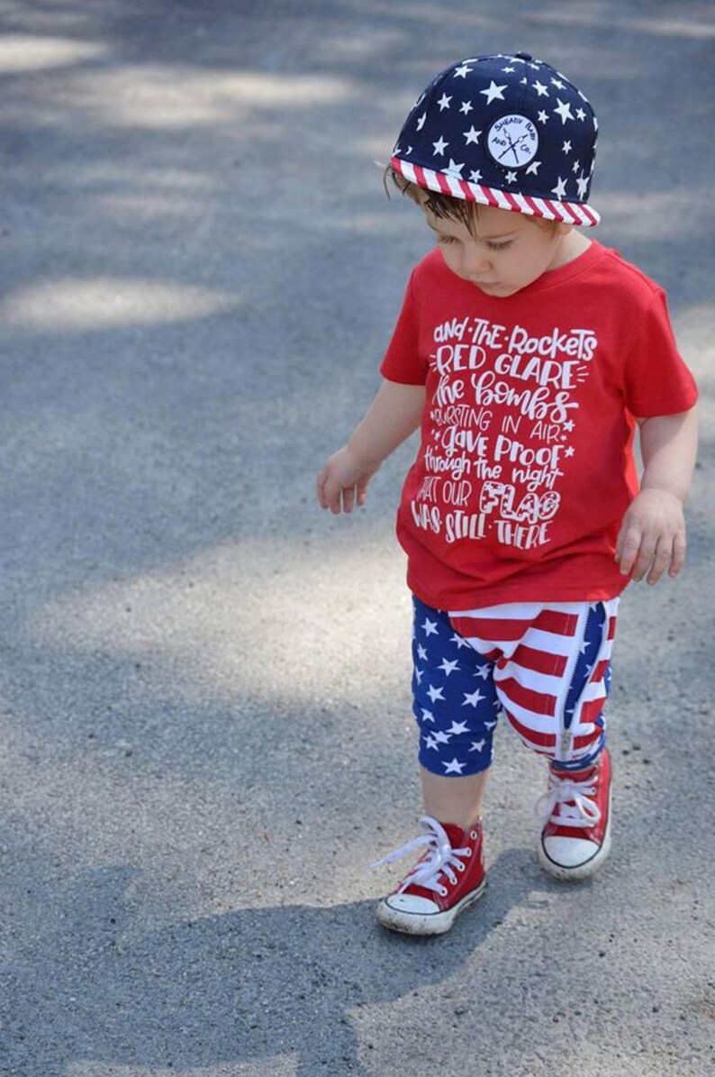 star spangled banner shirt, kids patriotic shirt, fourth of July outfit, 4th of July boy, 4th of July girl, red white and blue, tee, tshirt image 4