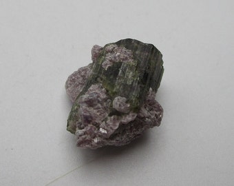 Green Tourmaline with Lepidolite - Crystal Cave Rocks