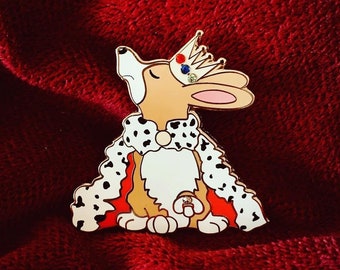 Besa el pin de esmalte Royal Corgi del anillo