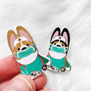 Essential Corgi Nurse Hero Hard Enamel Pin *Sold Separately OR as a Set*