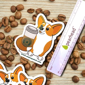 Starbarks Pawfee Kaffee Corgis Starbucks Strickjacke Pembroke Corgis sterben geschnitten Vinyl glänzend Aufkleber