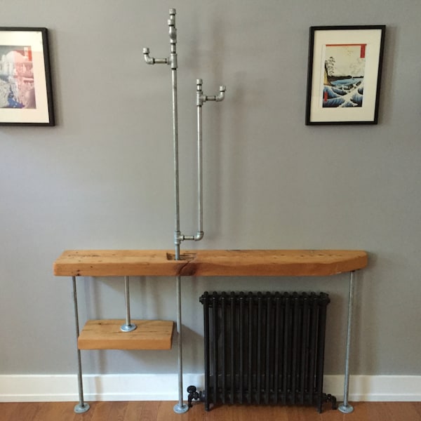 Entryway table and hat rack