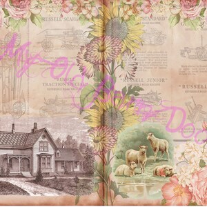 Rice Paper for Decoupage, Farmhouse Style, Junk Journal, Scrapbook ...