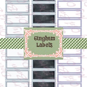 Blue gingham labels, Fall labels, Farm labels, farm, fall, harvest, autumn, farm, Label quotes, ephemera, tags, collage, chalkboard, gingham
