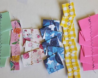 Variety set of sewn paper ribbons for Ephemera/Embellishments