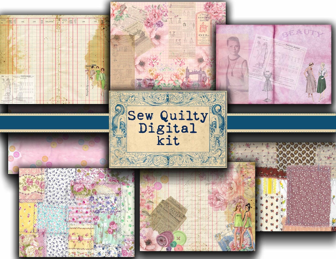 Sew Quilty Digital Journal Kit, Digital Download, Design Pages ...