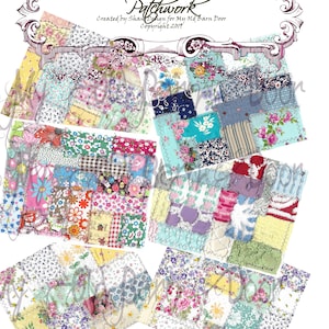 PatchWork Quilted Background, Digital Product, junk journal, ephemera, tag, card making, background page, digital download, scrapbook paper