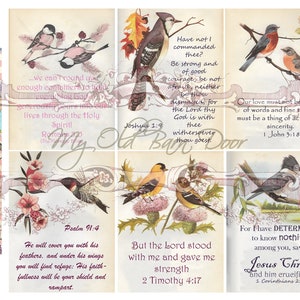Schrift en citaat Journal kaarten, digitale, vogels, vlinders, Florals, bijbelschrift, junk Journal, tijdschrift kaart, gebed Journal, Bijbel