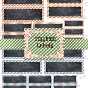 Fall labels, Farm labels, teal and orange gingham Words and Phrases labels, digital download farm, fall, harvest, autumn, farm, Label quotes