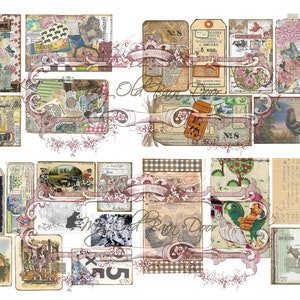 Carol&#39;s Creations Vintage Farm ephemera kit 2, digital download, junk journal, ephemera, farm, farmhouse, vintage, scrapbook, journal supply