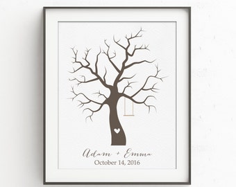 Guestbook Alternative | Fingerprint Tree Wedding Guest Book | Wedding Guest Book | Unique Guestbook | Custom Guestbook | Finger Print Tree