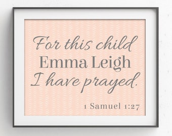 For This Child I Have Prayed Kunstdruck, Adoptionsgeschenk, Taufgeschenk, personalisierte Babygeschenke, Taufgeschenk, Geschenk der Paten