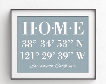 Housewarming Gift, New Home Housewarming Gift, Our First Home, House Warming Gift, Latitude Longitude Sign Address Sign, Mothers Day Gift