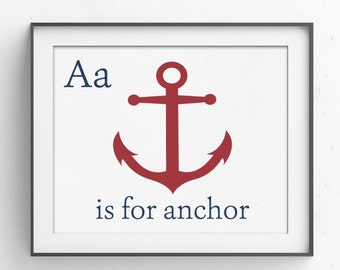 Vintage Anchor Nursery Decor | Baby Boy Nursery | Boys Room | Anchor Print | Aviation Decor | Travel Themed Nursery | Navy Theme