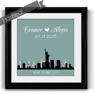 Personalized Wedding Gift | Engagement Gift for Couple | Husband Gift Boyfriend Gift | Skyline Print Engagement Gift | Gift For Her  Skyline
